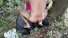 Horny Aunty with Huge Ass and Big Tits Enjoys Wild Jungle Sex Outdoor Public Adventure