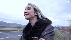 Hitch-hiking adventure with Francys Belle in intense group encounter