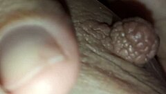 Oh, look at this brunette with milk coming from her nipples