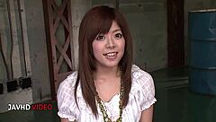 Hey, check out this seductive Japanese temptress Miyu Aoi delivering a hot blowjob before that intense DP fuck fest!