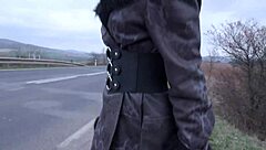 Hitch-hiking adventure with Francys Belle in intense group encounter