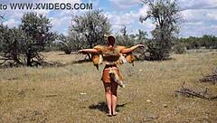 Who knew this shy aboriginal could dance so wildly in costume!