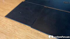 Brunette teases with deepthroat before intense hardcore penetration in gym