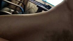 is this french amateur in red satin dress and brown tight outfit with lingerie panties thong bra garter-belt heels stockings getting pussy fucked doggystyle with blowjob rimming pov closeup?