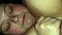 Subtle Handjob Leads to Huge Cumshot on Wife's 42F Big Tits in Slow Motion