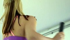 blonde sarah vandella gets naked for big tits workout with horny doggystyle action and sucking