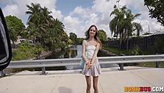 Conversational title about picking up this cute shy blonde girl from Miami street for some fun