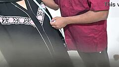 tailor gropes hijab lady's big tits ass during tight blouse measurements