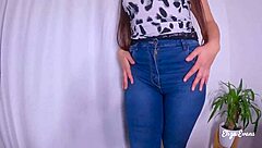 hijastra shows off new jeans then rides cock hard