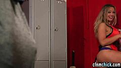 i feel humiliated as clothed babe watches loser