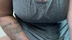 Whoa, thekinkyfuckers tattooed brunette fucks dildo with her titties hard!