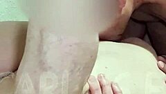 Horny Husband Devours Wife's Wet Shaved Pussy in Bed