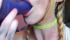 Vanessa hastings surprises with messy deepthroat on dildo involving spit and choking for fetish fun