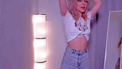 Blonde Girl Displays Dance Moves