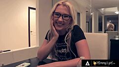 Hot blonde babe indulges dirty fingering with stacked MILF