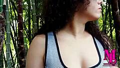 18yo latina flashes pussy outdoors masturbates in forest no panties