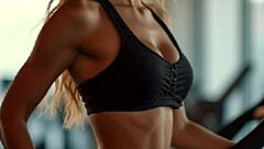 wife trains hard with gym instructor for intense orgasm game