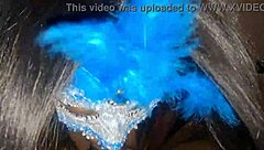 masked ebony deepthroats big cock swallows hot cum load