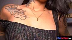 hot half-asian evelyn tattoos flash during rough pussy fuck