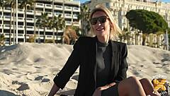 anouk's first filmed anal has her super excited in lingerie