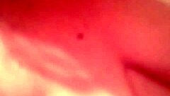 chubby wife kneels naked for hot cum on big tits tub