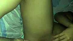 big dildo rams deep into tight latina pussy