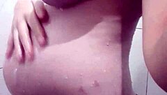 Blonde Pregnant Amateur Takes Golden Shower in Bath