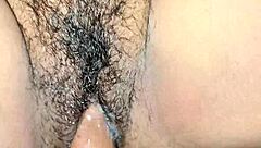 Hairy Asian Housewife Tight Pussy Creampie Closeup Fuck