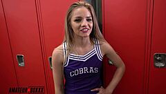 Cheerleader Scarlett's panties filled with jizz