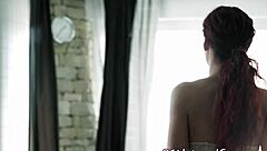 gorgeous redhead's shaved pussy gets missionary pounded 😍 erotic bliss