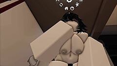 Fucking a big-ass big-tits shark slut in roblox condo