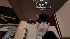 Fucking a big-ass big-tits shark slut in roblox condo