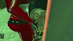 Shemale Dominates Girl in Virtual Gloryhole Slut Vendor