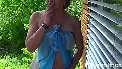 Busty Milf's Pussy Peek