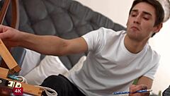 hey blonde, no panties in drawing class today?