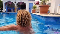 Blissful Blonde Pool Sex In Warm Waters