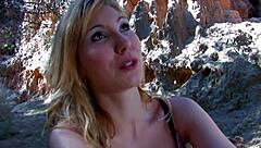 adorable mandy sky ditches bikini for interracial teen tease