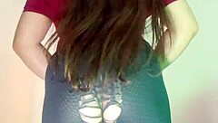 Latina Milf's Giant Cameltoe Masturbation in Leggings Dripping