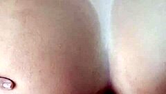 hubby plugs my ass while fucking pussy then fills it with cum