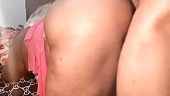 shaved pussy bent over doggystyle in retro homemade monster cock pounding