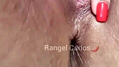 Tanned Brazilian Brunette's Juicy Pierced Pussy Fingers to Gushing Orgasm Close-Up