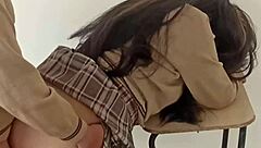 cum inside me before they see us pull down skirt for classroom public fuck