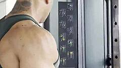 Muscular Bodybuilder Tattoo Legs Solo Workout Tease