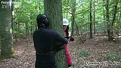 Femdom Mistress Fists Perverted Trainee's Ass Outdoor with Strapon Fury