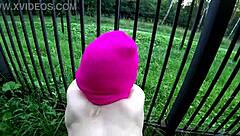 i fuck naughty blonde outside forest public