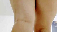 blonde in miniskirt shakes big natural tits ass