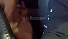 wife's thrilling street car fuck while cuckold husband drives nearby