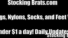 Tara and Summer Devour Toes in Sheer Stockings