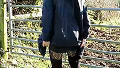 housewife slips into kinky homemade outdoor teasing adventure