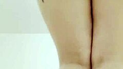 blonde in miniskirt shakes big natural tits ass